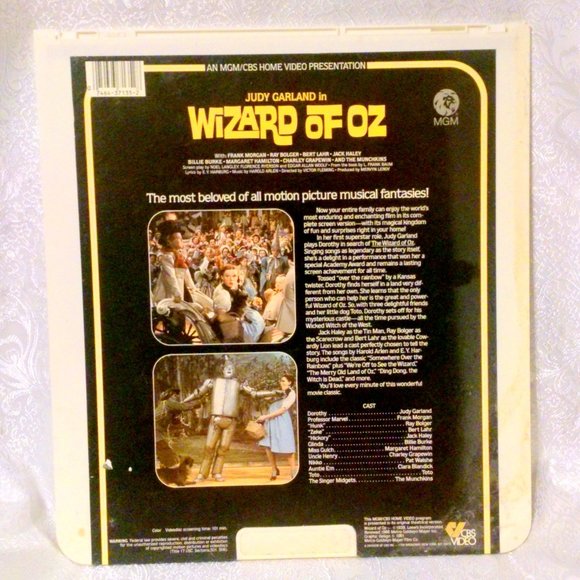 Wizard Of Oz On MGM/CBS Home Video CED Videodisc - Picture 2 of 2